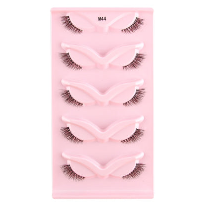 Half Lashes 3D Cat Eye Lashes Natural Look Fluffy Corner Eyelashes 3/5/10 Pairs Wispy Half False Eyelashes Faux Mink Makeup