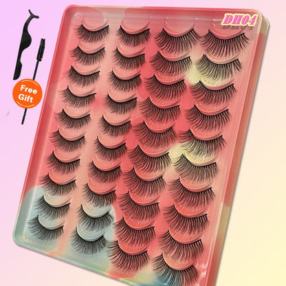 20Pairs 3D Mink Lashes Fluffy Soft  Natural Reusable Eyelash Thick, Lightweight, Comfortable, Natural Look And Shape