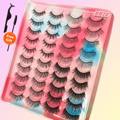 20Pairs 3D Mink Lashes Fluffy Soft  Natural Reusable Eyelash Thick, Lightweight, Comfortable, Natural Look And Shape