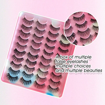 20Pairs 3D Mink Lashes Fluffy Soft  Natural Reusable Eyelash Thick, Lightweight, Comfortable, Natural Look And Shape