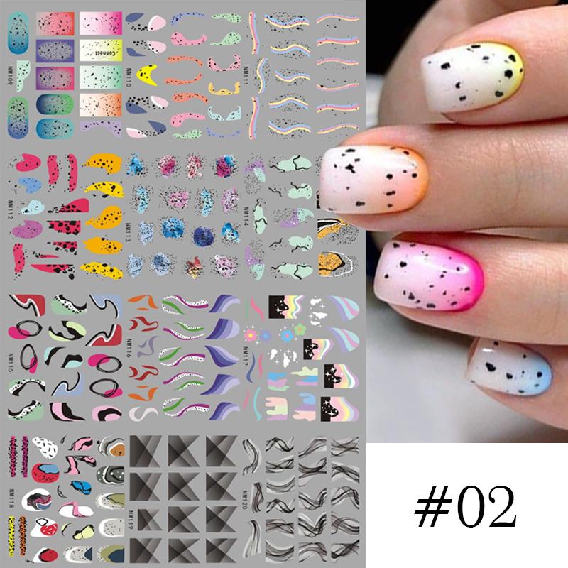 12 Styles Nail  Abstract Stickers