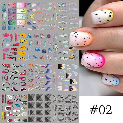 12 Styles Nail  Abstract Stickers
