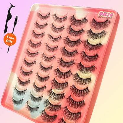 20Pairs 3D Mink Lashes Fluffy Soft  Natural Reusable Eyelash Thick, Lightweight, Comfortable, Natural Look And Shape