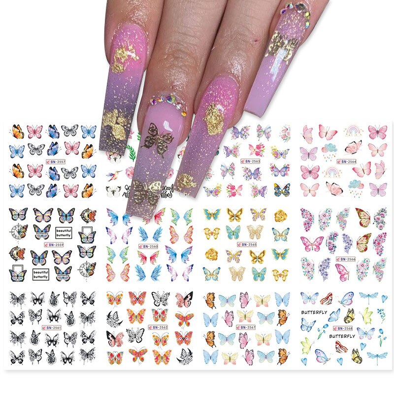12 Styles Nail  Abstract Stickers