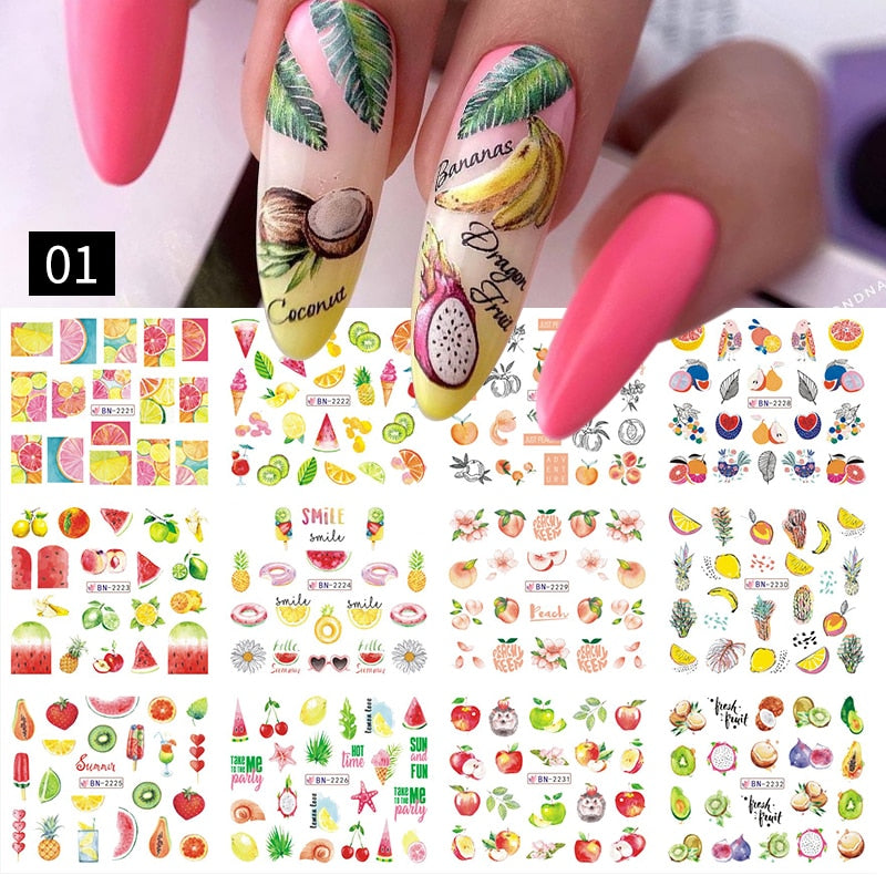 12 Styles Nail  Abstract Stickers