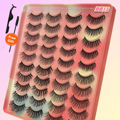 20Pairs 3D Mink Lashes Fluffy Soft  Natural Reusable Eyelash Thick, Lightweight, Comfortable, Natural Look And Shape