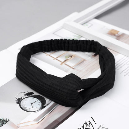 Solid Color Headband for Women Men Yoga Knitting Elastic Hair Bands Turban Makeup Hair Hoop Vintage Headwrap Accessories