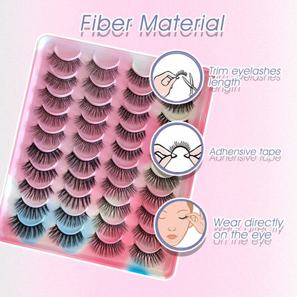 20Pairs 3D Mink Lashes Fluffy Soft  Natural Reusable Eyelash Thick, Lightweight, Comfortable, Natural Look And Shape