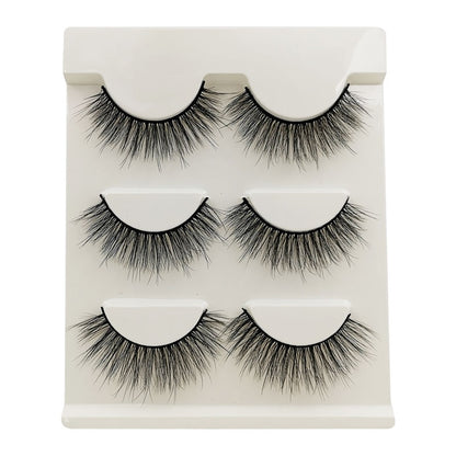 Half Lashes 3D Cat Eye Lashes Natural Look Fluffy Corner Eyelashes 3/5/10 Pairs Wispy Half False Eyelashes Faux Mink Makeup