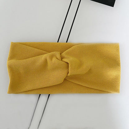 Solid Color Headband for Women Men Yoga Knitting Elastic Hair Bands Turban Makeup Hair Hoop Vintage Headwrap Accessories
