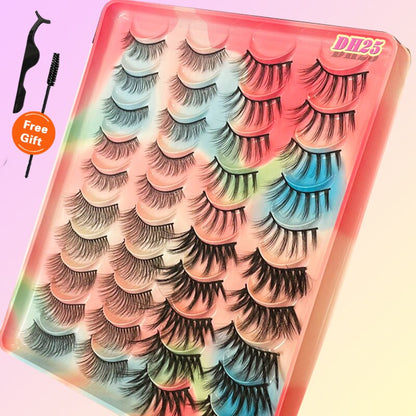 20Pairs 3D Mink Lashes Fluffy Soft  Natural Reusable Eyelash Thick, Lightweight, Comfortable, Natural Look And Shape