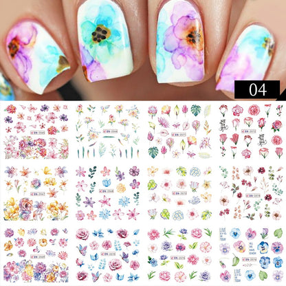 12 Styles Nail  Abstract Stickers