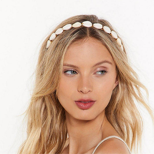 Fashion Boho Ethnic Shell Pearl Hair Clip Bands Headband Bridal Hair Accessories Head Wear Hairband Head Hoop Jewelry
