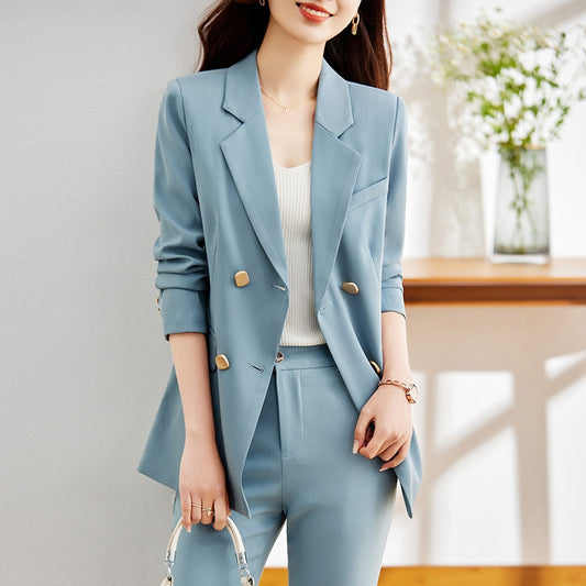 Spring Summer Formal Professional Women Business Suits with Pants and Jackets Coat  Style Elegant Blazers Pantsuits S-4XL
