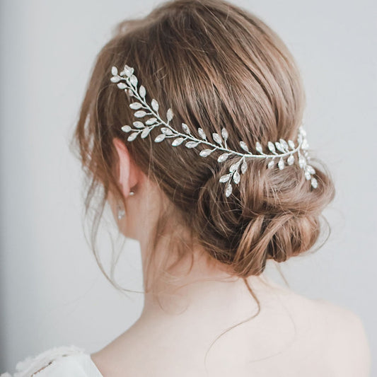 Wedding Headbands Rhinestone Hairbands for Bride Party Hair Accessories Simple Crystal Leaf Headwear