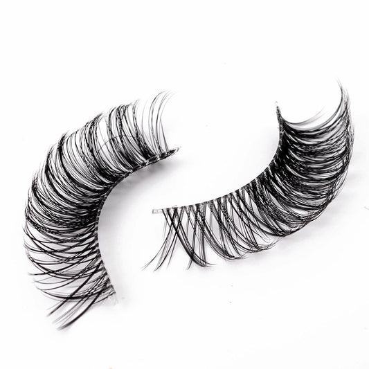 1/5Pairs Long Transparent band vegan eyelash  curl Russian eyelashes clear