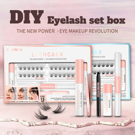 FinyDreamy DIY Lash Extensions Cluster Kit Individual Black Glue for Eyelashes Coating Tweezers Remover Korean Cosmetics Makeup